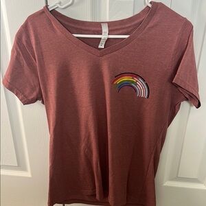 Pink Fitted Crew Neck Short Sleeve T-Shirt